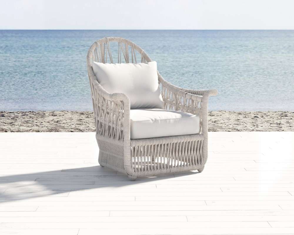 Sunset West - Dana Rope Wing Chair in Linen Canvas w/ Self Welt - SW4301-21W-LCN-STKIT veiw 3