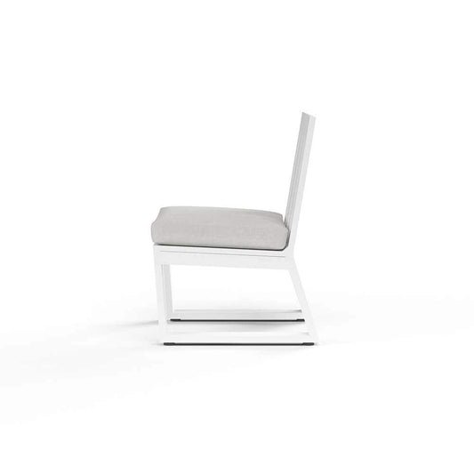 Sunset West - Newport Armless Dining Chair in Cast Silver, No Welt - SW4801-1A-SLVR-STKIT veiw 2