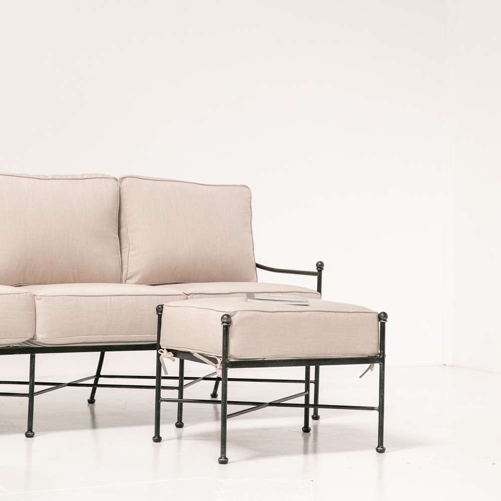 Sunset West - Provence Ottoman in Canvas Flax w/ Self Welt - SW3201-OTT-FLX-STKIT veiw 2