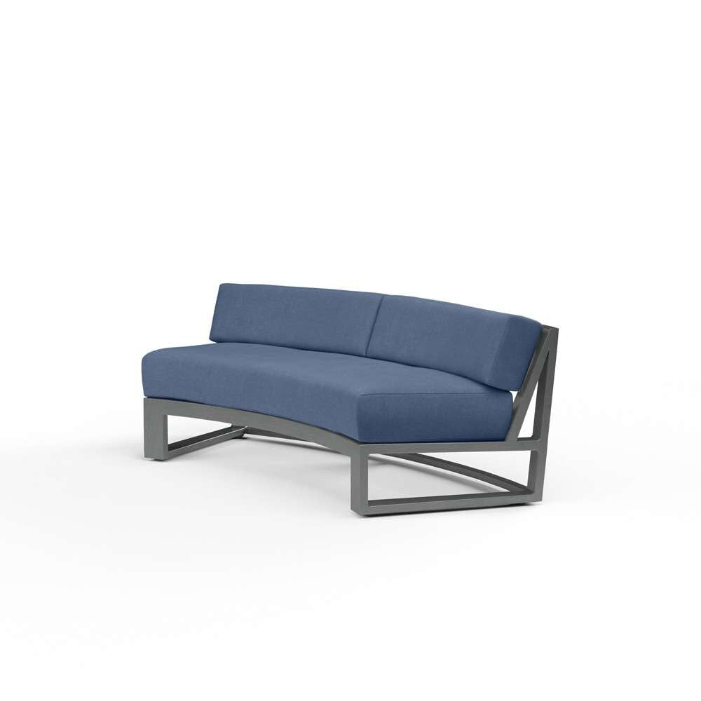 Sunset West - Redondo Curved Sofa in Spectrum Indigo, No Welt - SW3801-CRV-48080 veiw 1