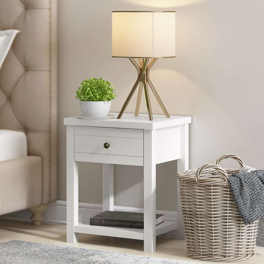 Living Essentials by Hillsdale - Harmony Wood Accent Table, Matte White - 5271-880 veiw 2