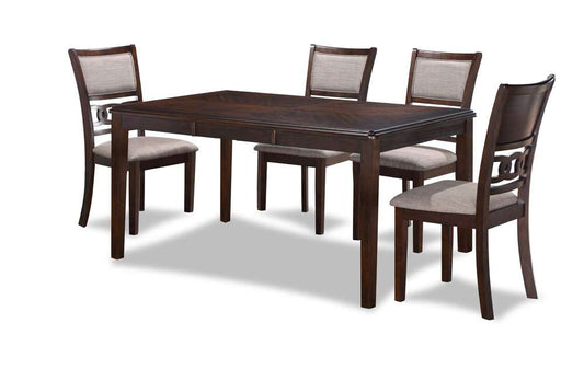 New Classic Furniture - Gia 5-Piece Wood Rectangle Dining Set, 1 Table And 4 Chairs, 60 Inch, Brown Cherry - D1701-160-CHY veiw 2