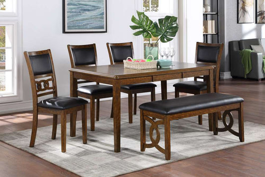 New Classic Furniture - Gia Upholstered Dining Bench, 46in, Brown - D1701-25-BRN veiw 2