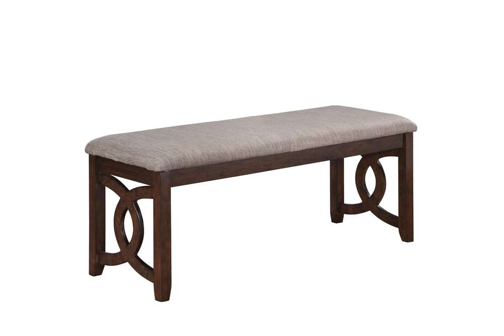 New Classic Furniture - Gia Upholstered Dining Bench, 46in, Brown Cherry - D1701-25-CHY veiw 1