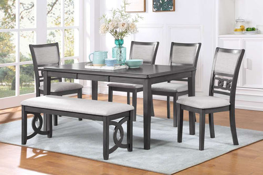 New Classic Furniture - Gia Upholstered Dining Bench, 46in, Gray - D1701-25-GRY veiw 2