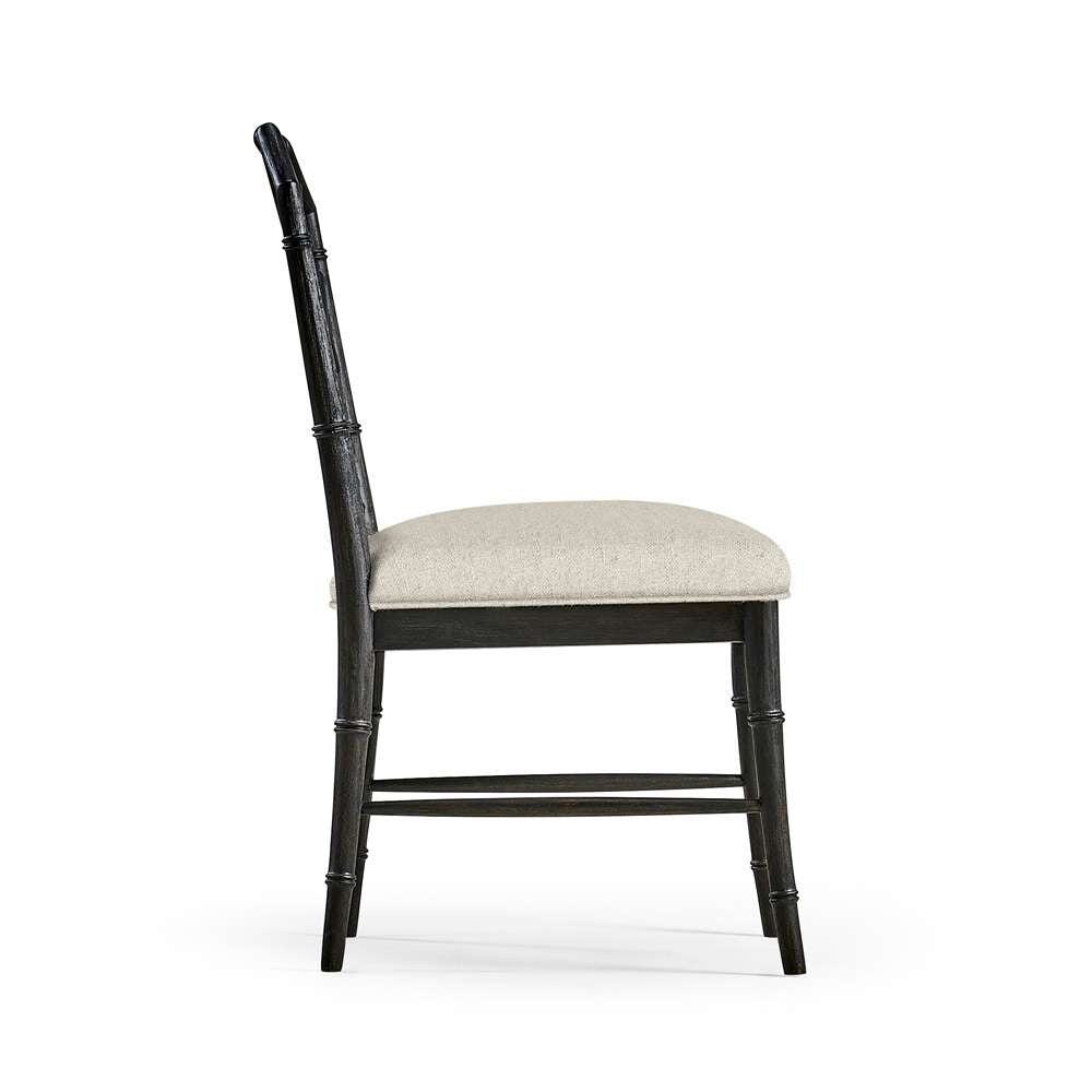 Jonathan Charles Fine Furniture - Timeless Saros Chippendale Bamboo Side Chair in Ebonized Black - 003-2-121-EBO veiw 3
