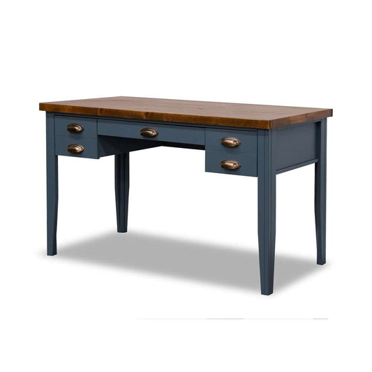 Legends Furniture - Bridgevine Home 53 in. Blue and Brown Finish Solid Wood Writing Desk - NT6210.BWK veiw 2