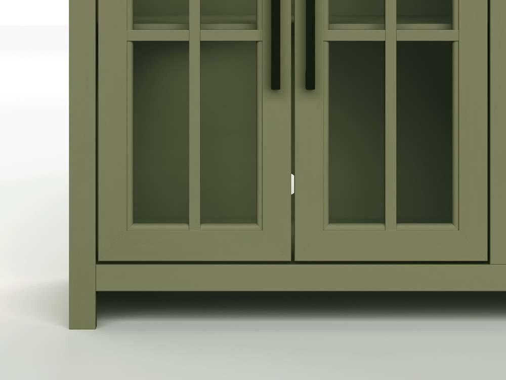 Legends Furniture - Bridgevine Home 96 in. Sage and Fruitwood Finish Solid Wood TV stand - VY1211.SFL veiw 5