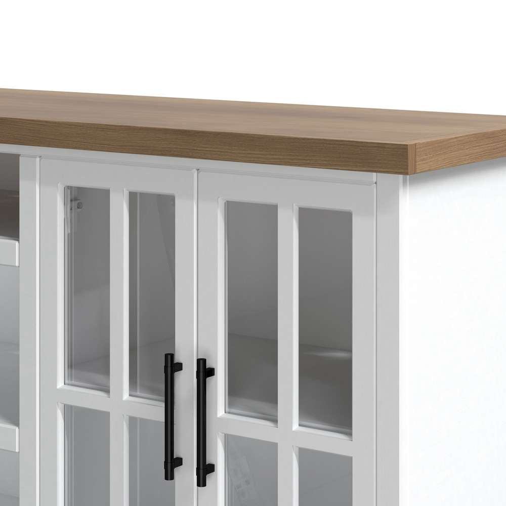 Legends Furniture - Bridgevine Home 96 in. Whitewash and Barnwood Finish Solid Wood TV stand - HT1211.BJW veiw 4