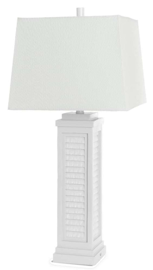 Lux Lighting - Shutter 32” Resin Bright White Shutter Lamp with USB, (Set of 2) - LUX-3925-WHITE-USB veiw 2