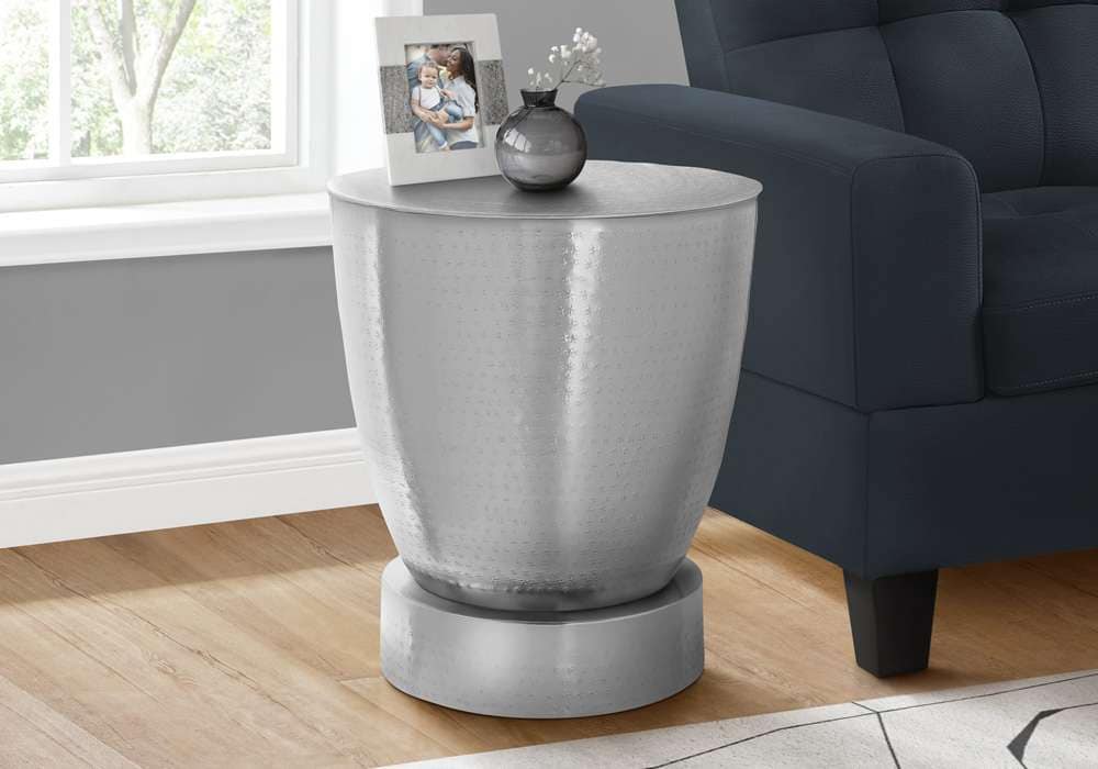 Monarch Specialties - Accent Table, Drum, Side, End, Nightstand, Lamp, Living Room, Bedroom, Chrome Metal, Contemporary, Modern - I 3920 veiw 5