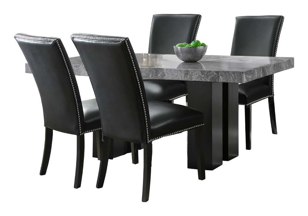Steve Silver - Camila 5PC Rectangle Dining Set Black Chair - Gray Table Top - CM420-D5PC-GK veiw 1