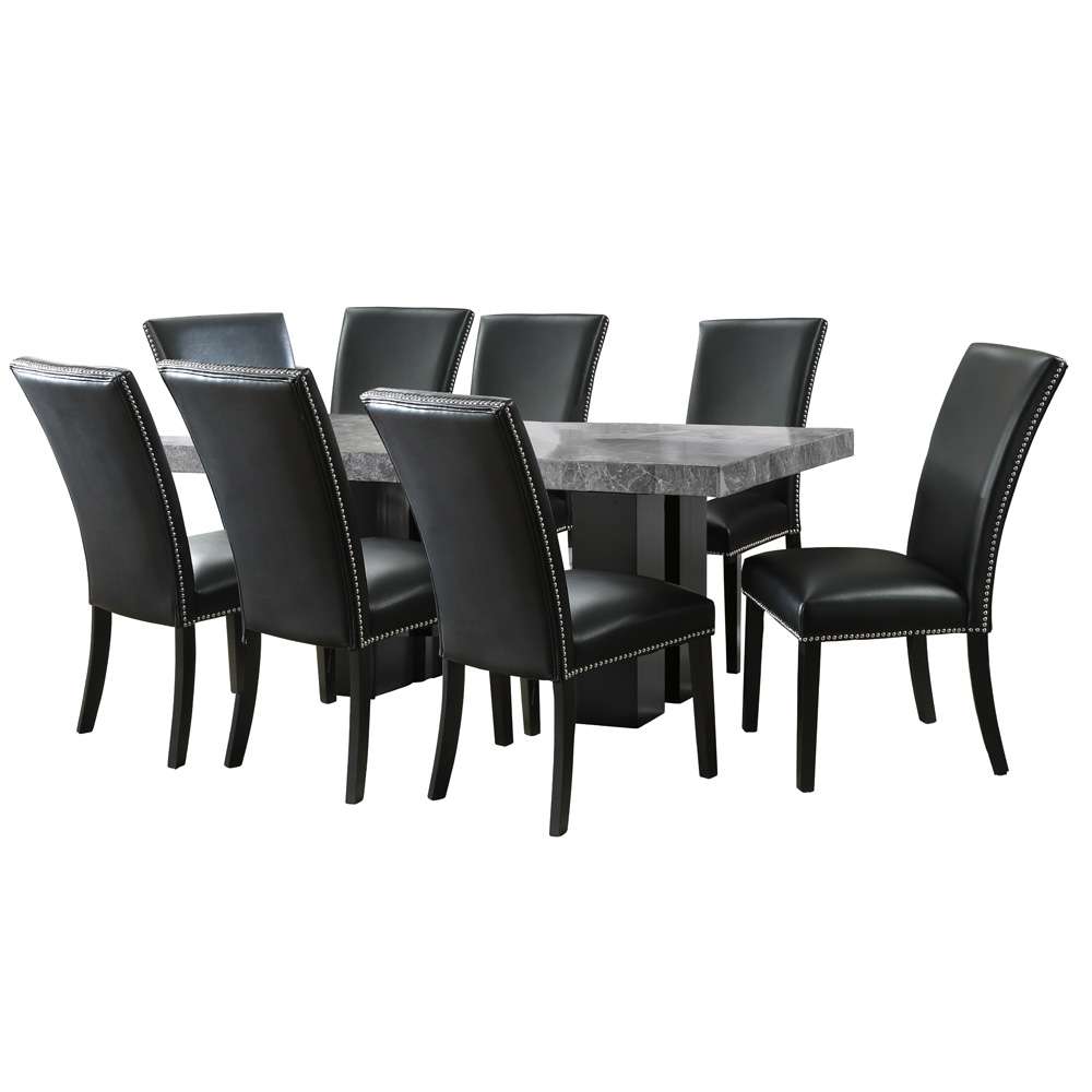 Steve Silver - Camila 9PC Rectangle Dining Set Black Chair - Gray Table Top - CM420-D9PC-GK veiw 1