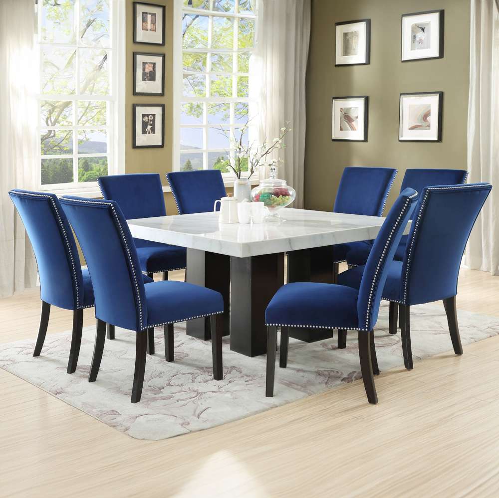 Steve Silver - Camila 9PC Square Dining Set Blue Chair - CM540T420BSBN9PC veiw 1