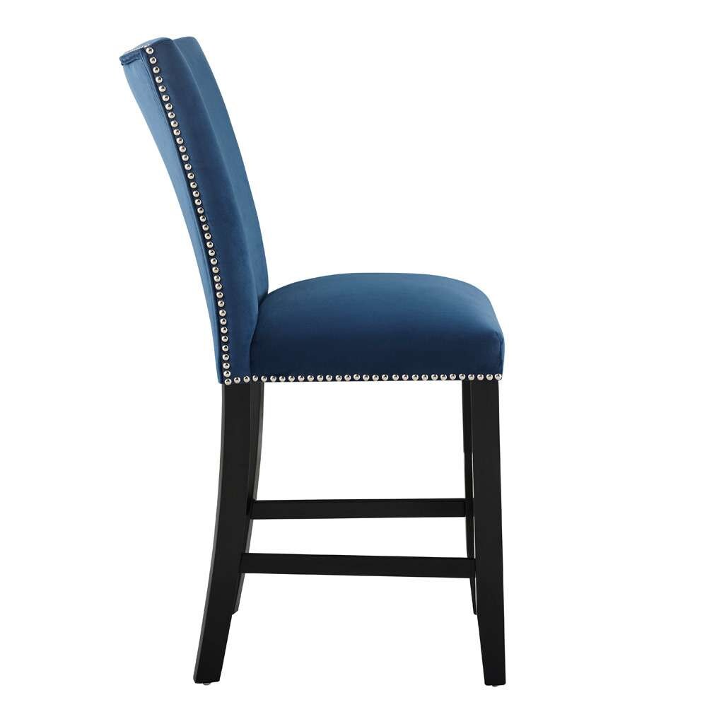 Steve Silver - Camila Blue Velvet Counter Stool - (Set of 2) - CM540CCBN veiw 3