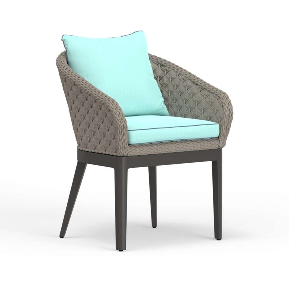 Sunset West - Marbella Dining Chair in Dupione Celeste, No Welt - SW4501-1-8067 veiw 1