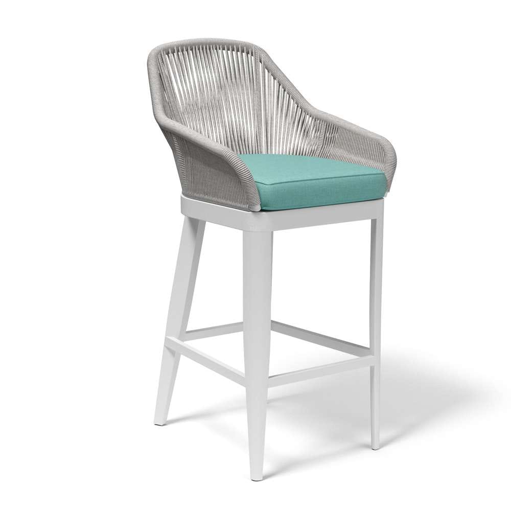 Sunset West - Miami Barstool in Dupione Celeste w/ Self Welt - SW4401-7B-8067 veiw 1