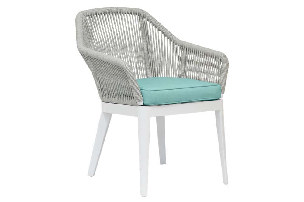 Sunset West - Miami Dining Chair in Dupione Celeste w/ Self Welt - SW4401-1-8067 veiw 1