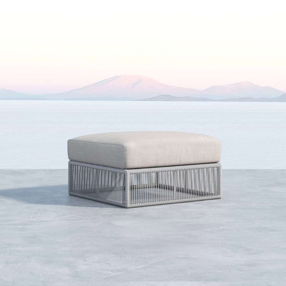 Sunset West - Miami Ottoman in Echo Ash w/ Self Welt - SW4401-OTT-ASH-STKIT veiw 3