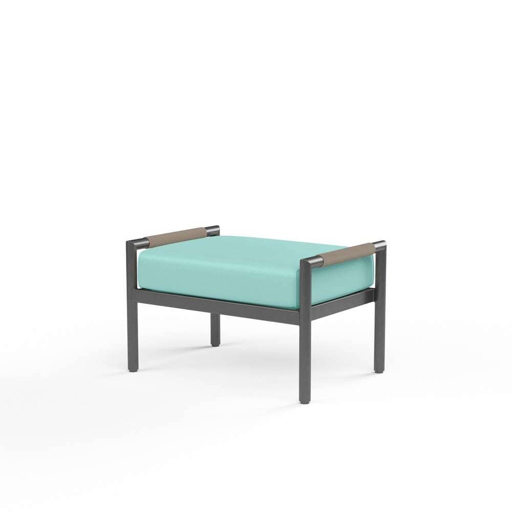 Sunset West - Pietra Ottoman in Dupione Celeste, No Welt - SW4601-OTT-8067 veiw 1