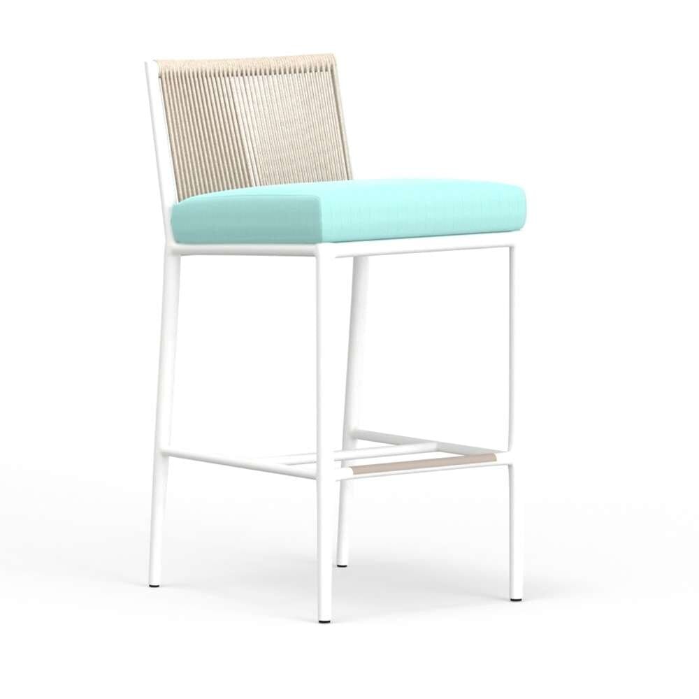 Sunset West - Sabbia Barstool in Dupione Celeste, No Welt - SW4901-7B-8067 veiw 1
