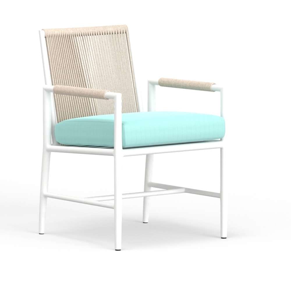 Sunset West - Sabbia Dining Chair in Dupione Celeste, No Welt - SW4901-1-8067 veiw 1