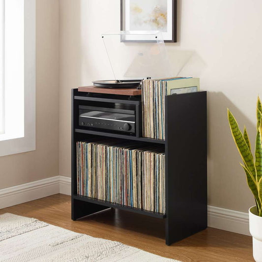 Crosley Furniture - Portland Record Player Stand Record Player Stand - CF1145-BK veiw 2