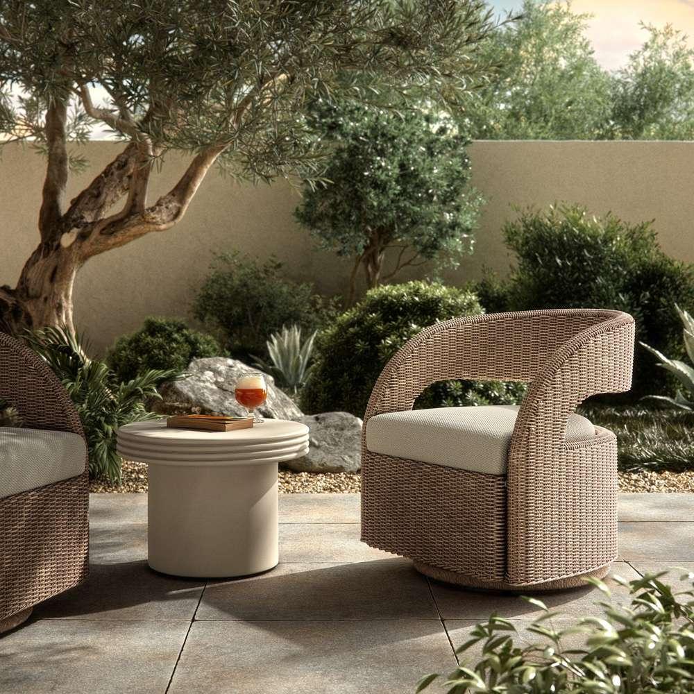 Four Hands - Providence - Hawkins Outdoor Swivel Chair - Vintage White - 237630-006 veiw 13
