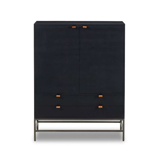Four Hands - Trey Bar Cabinet - Black Wash Poplar - 236606-002 veiw 2