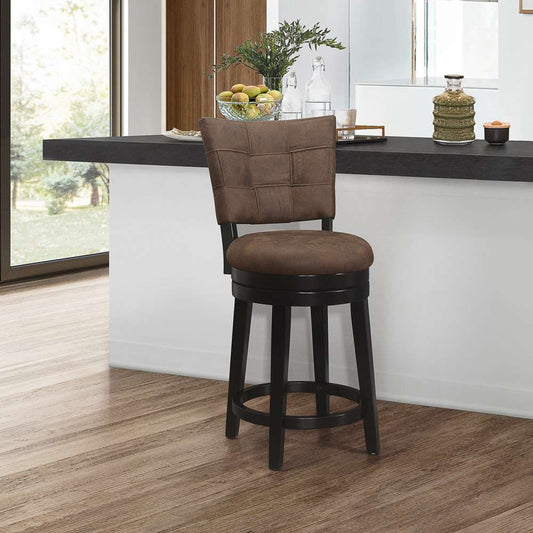 Hillsdale Furniture - Kaede Wood and Upholstered Counter Height Swivel Stool, Black with Chestnut Faux Leather - 4355-829 veiw 2