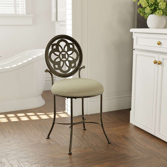 Hillsdale Furniture - Marsala Metal Vanity Stool, Antique Gray - 50981 veiw 2