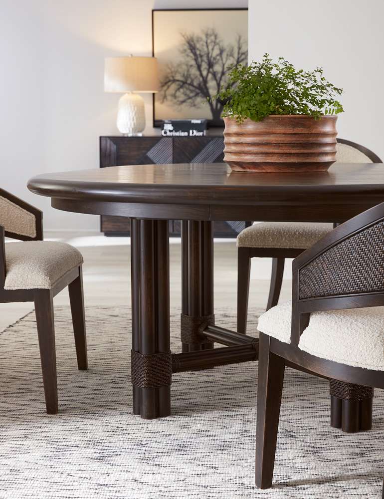 Hooker Furniture - Retreat Pole Rattan Round Dining Table w/1-20in leaf - 6950-75201-99 veiw 4