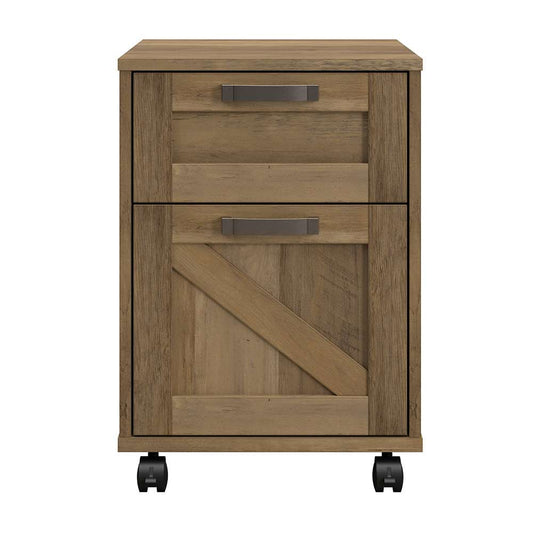 Bush Furniture - Cottage Grove 16W 2 Drawer Mobile Pedestal in Reclaimed Pine - CGF116RCP-03 veiw 2
