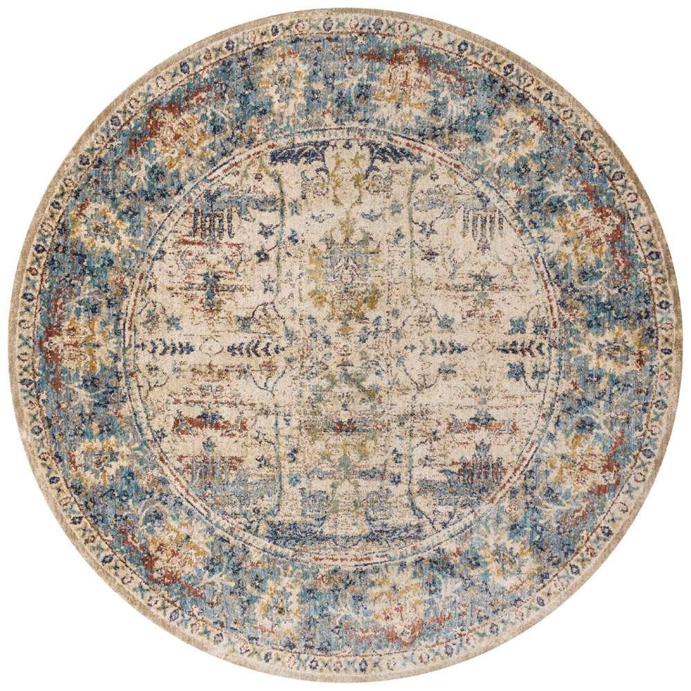 Loloi - Anastasia Sand / Lt. Blue 5-3in x 5-3in Round Area Rug - ANASAF-07SALB530R veiw 1