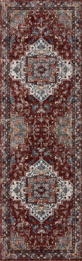 Loloi - Samra Brick / Grey 2-7in x 10-0in Runner Rug - SAMRSAM-10BKGY27A0 veiw 1