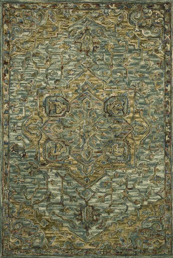 Loloi - Victoria Dark Green / Tobacco 5-0in x 7-6in Area Rug - VITRVK-20DGTO5076 veiw 1