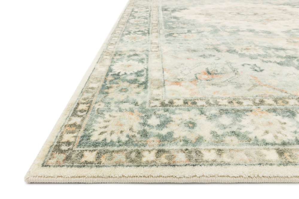 Loloi - Rosette Teal / Ivory 18in x 18in Sample Rug - ROSTROS-08TEIV160S veiw 5
