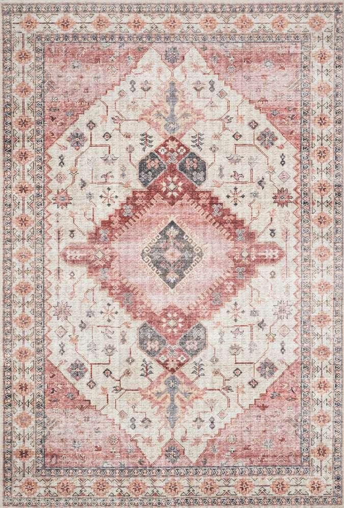 Loloi - Skye Ivory / Berry 6-0in x 6-0in Round Area Rug - SKYESKY-02IVBY600R veiw 1