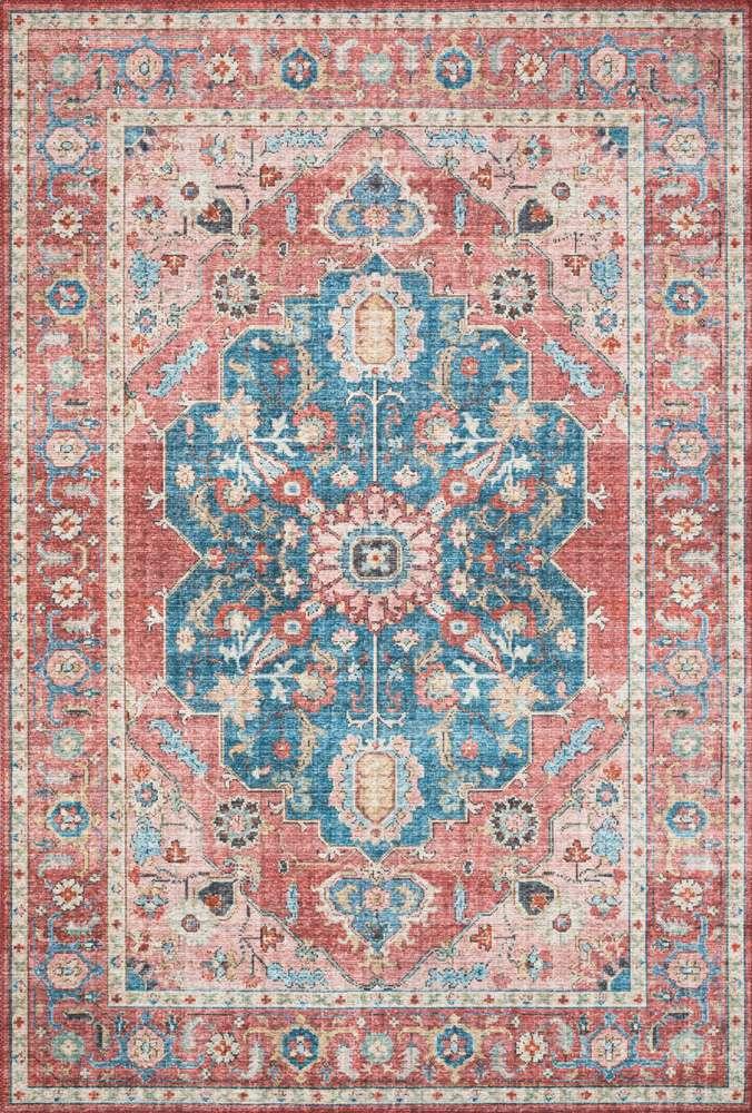 Loloi - Skye Brick / Ocean 8-0in x 8-0in Round Area Rug - SKYESKY-05BKOC800R veiw 1