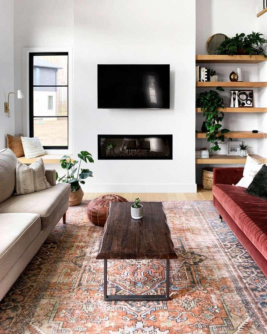 Loloi - Loren Terracotta / Sky 5-0in x 7-6in Area Rug - LORELQ-15TCSC5076 veiw 2