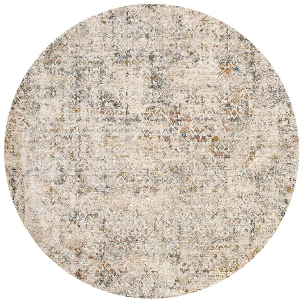Loloi - Theia Multi / Natural 7-10in x 7-10in Round Area Rug - THEITHE-04MLNA7A0R veiw 1