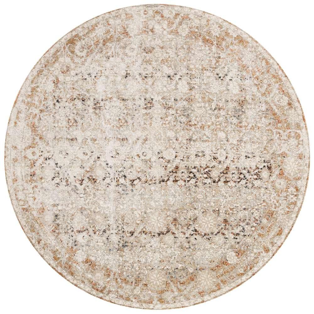 Loloi - Theia Natural / Rust 7-10in x 7-10in Round Area Rug - THEITHE-07NARU7A0R veiw 1