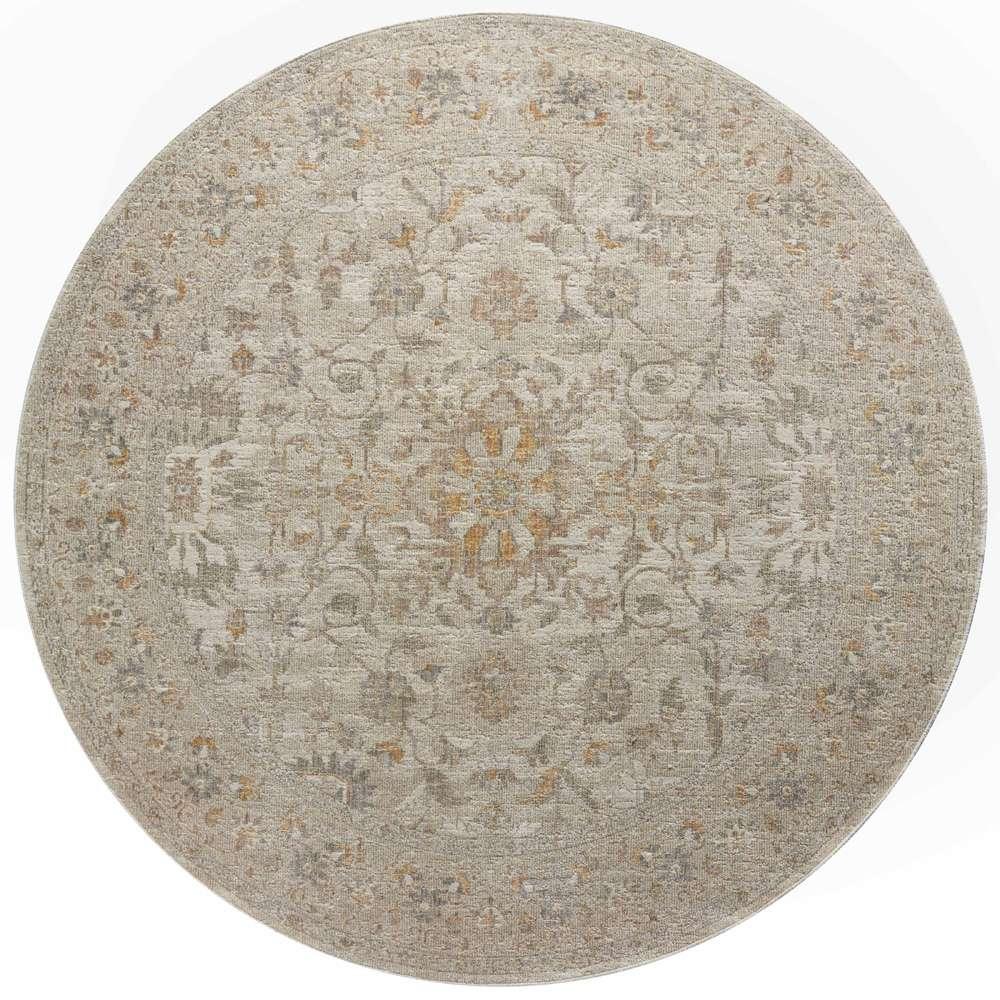 Chris Loves Julia x Loloi - Rosemarie Ivory / Natural 3-2in x 3-2in Round Accent Rug - ROSMROE-02IVNA320R veiw 1