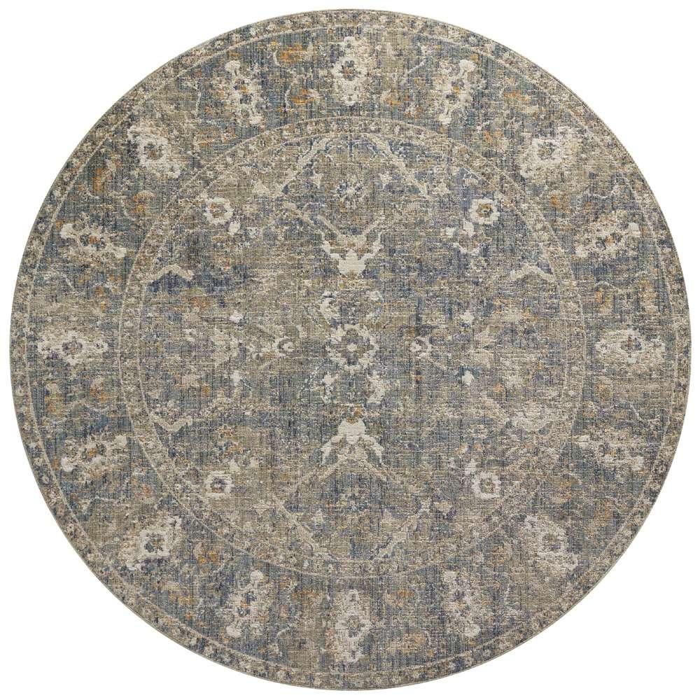 Chris Loves Julia x Loloi - Rosemarie Sand / Lagoon 3-2in x 3-2in Round Accent Rug - ROSMROE-03SALJ320R veiw 1