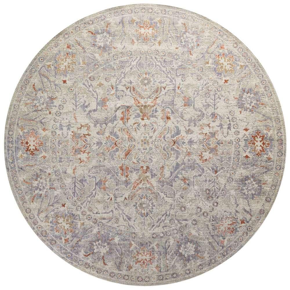 Chris Loves Julia x Loloi - Rosemarie Oatmeal / Lavender 5-0in x 5-0in Round Area Rug - ROSMROE-05OTLA500R veiw 1