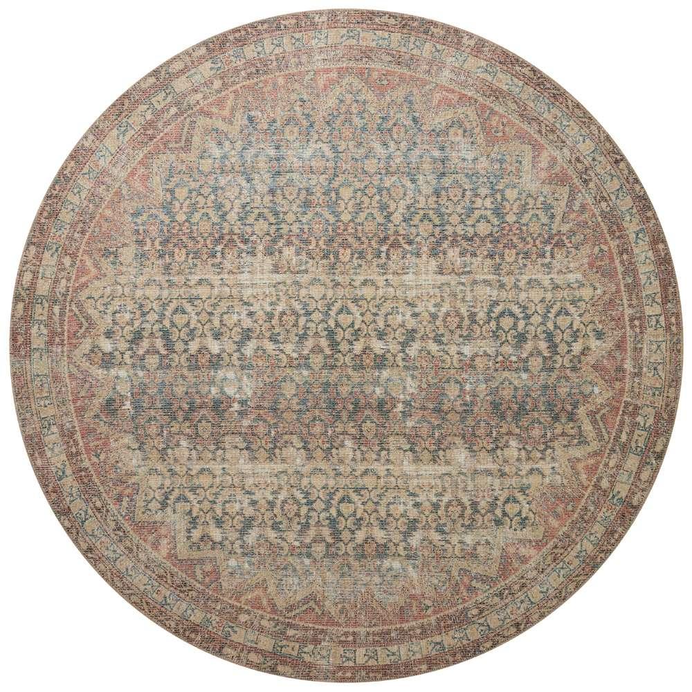 Angela Rose x Loloi - Aubrey Ocean / Spice 7-6in x 7-6in Round Area Rug - ABREAUB-03OCSQ760R veiw 1