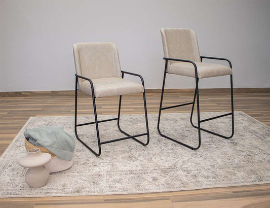 IFD - Comala - Wooden Frame & Metal Base, 24in Upholstered Barstool - IUP800-BST24-161 veiw 2