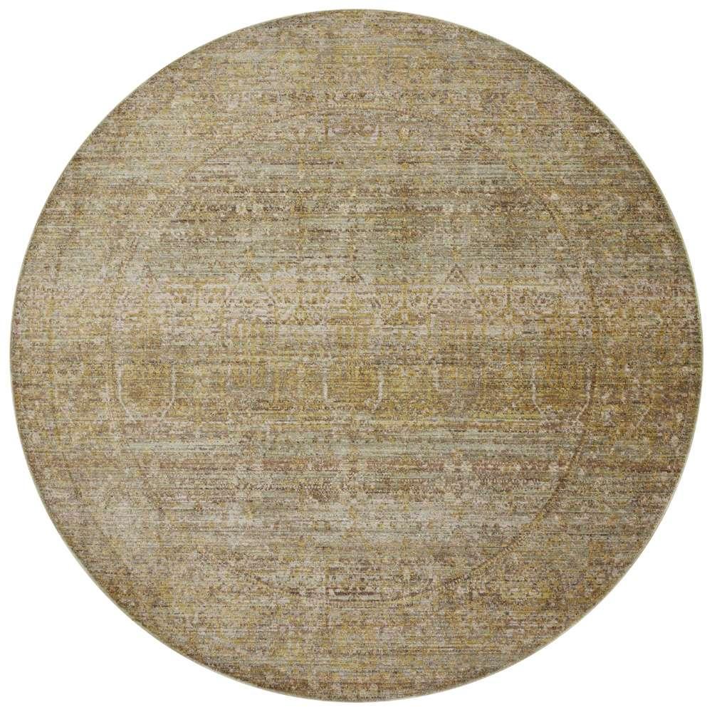 Jean Stoffer x Loloi - Bradbury Dove / Gold 7-9in x 7-9in Round Area Rug - BRADBRU-02DVGO790R veiw 1
