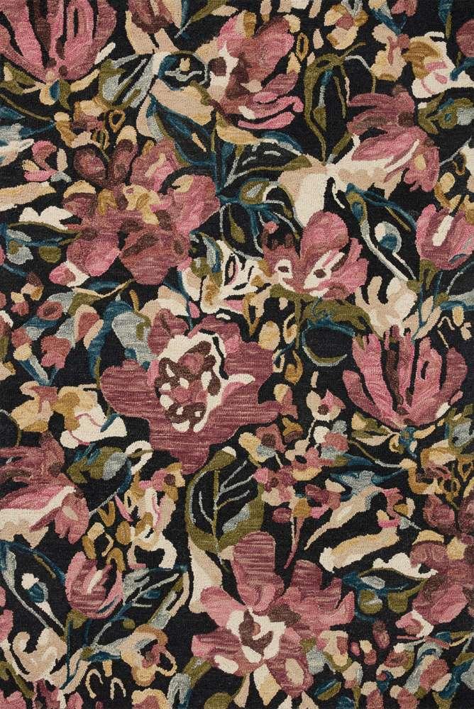 Loloi - Belladonna Black / Berry 5-0in x 5-0in Round Accent Rug - BLOSBLM-01BLBY500R veiw 1