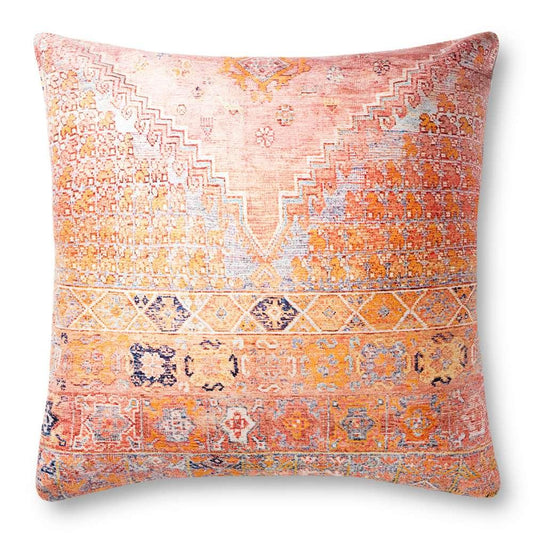 Loloi - P0883 Coral / Multi 3 x 3 Pillow - P221P0883COMLPI36 veiw 2